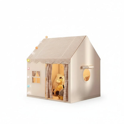 Children's playhouse with checkered roof 